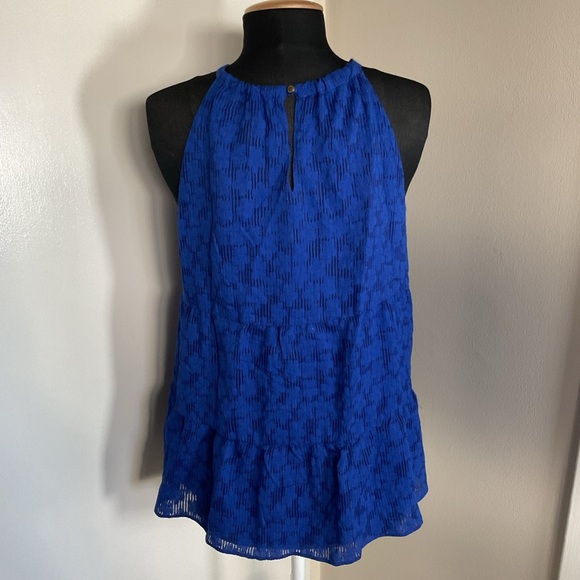 Anthropologie Electric Blue Swing Halter Top Textured Sleeveless Size S - Picture 5 of 5